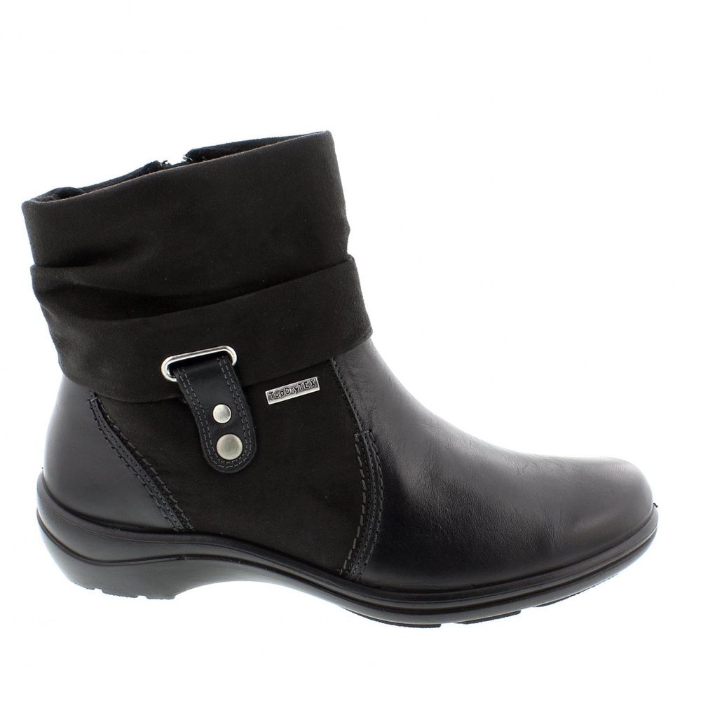 NEW! Romika Cassie Black Leather Ankle Boots - Size 39